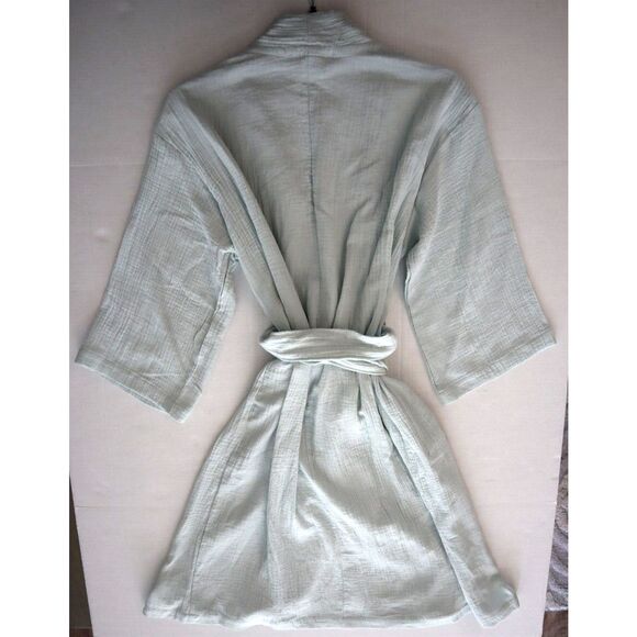 Bliss BS7185D Women's Sz L/XL Light Green Zen Garden 100% Cotton Spa Robe - Picture 10 of 10